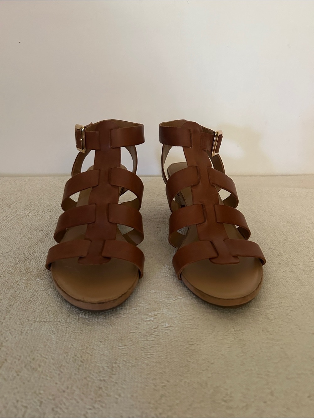 Franco Sarto Tan Brown Strappy Gladiator Sandals